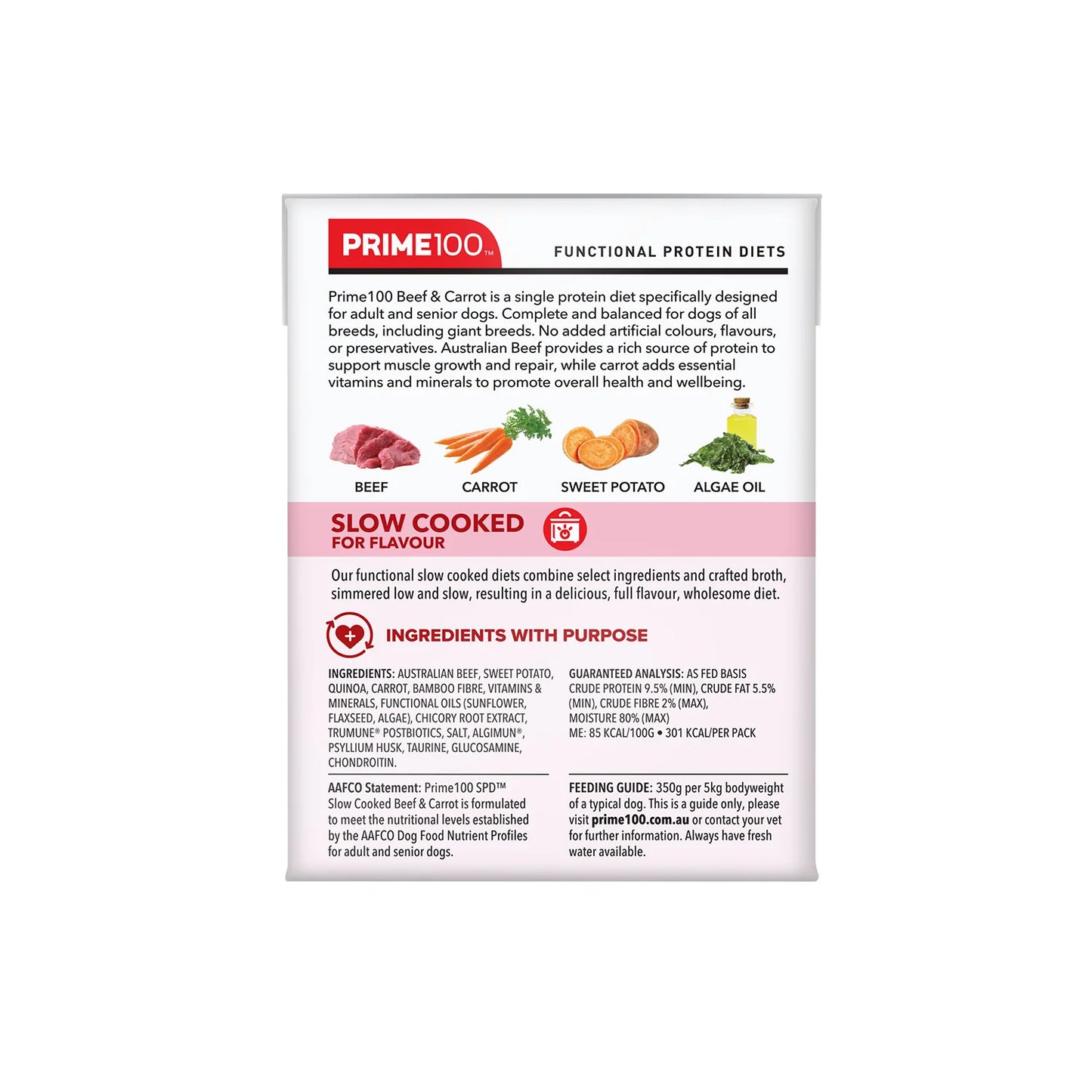 Prime100 SPT Slow Cooked Beef & Carrot 354g 12PK