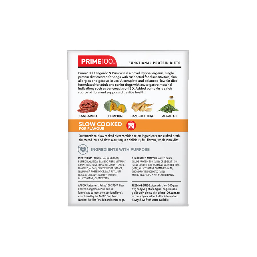 Prime100 SPT Slow Cooked Kangaroo & Pumpkin 354g