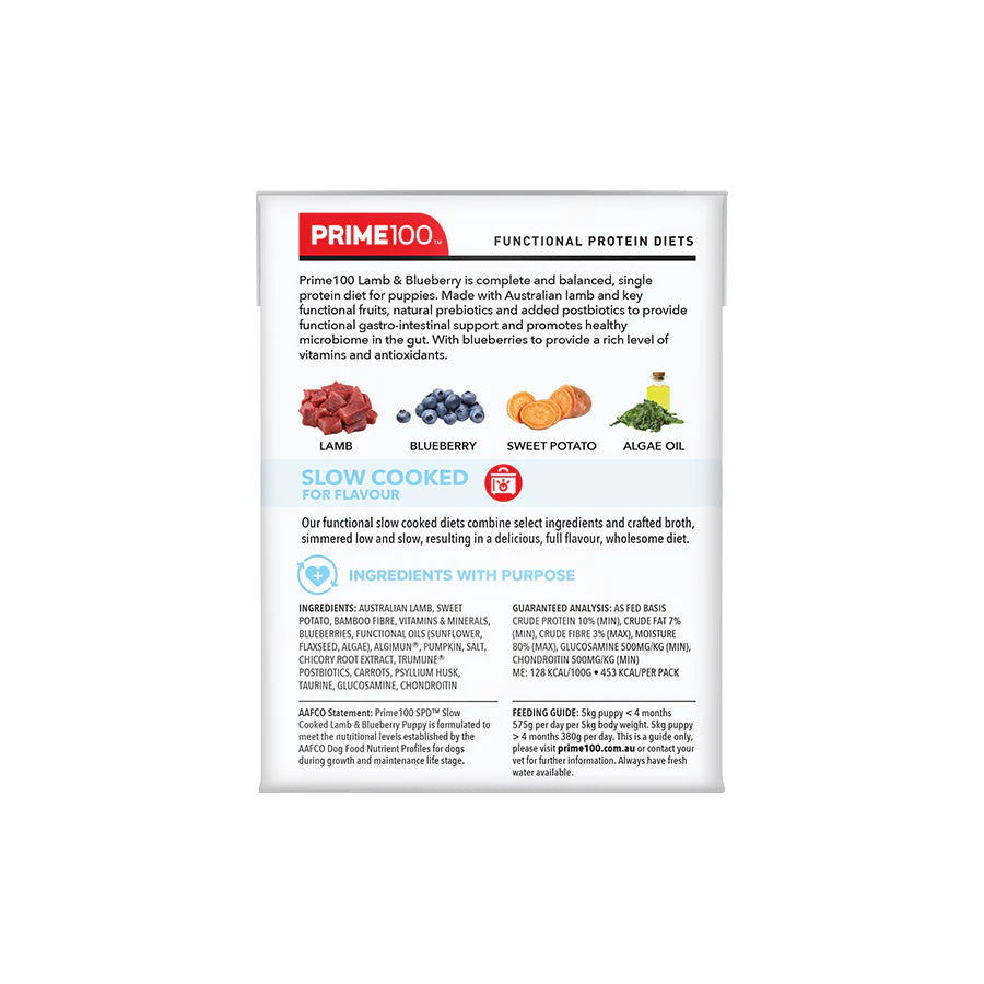 Prime100 SPT Slow Cooked Lamb & Blueberry Puppy 354g
