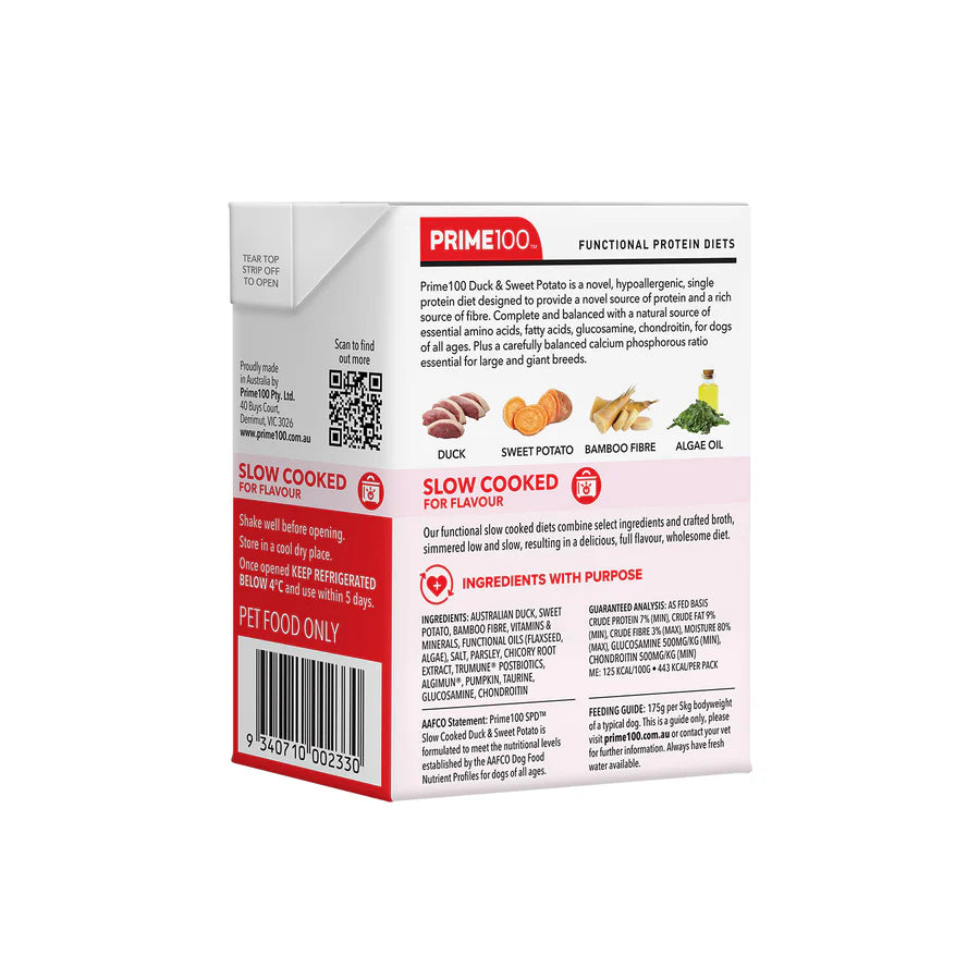Prime100 SPT Slow Cooked Duck & Sweet Potato 354g 12PK (OM12)