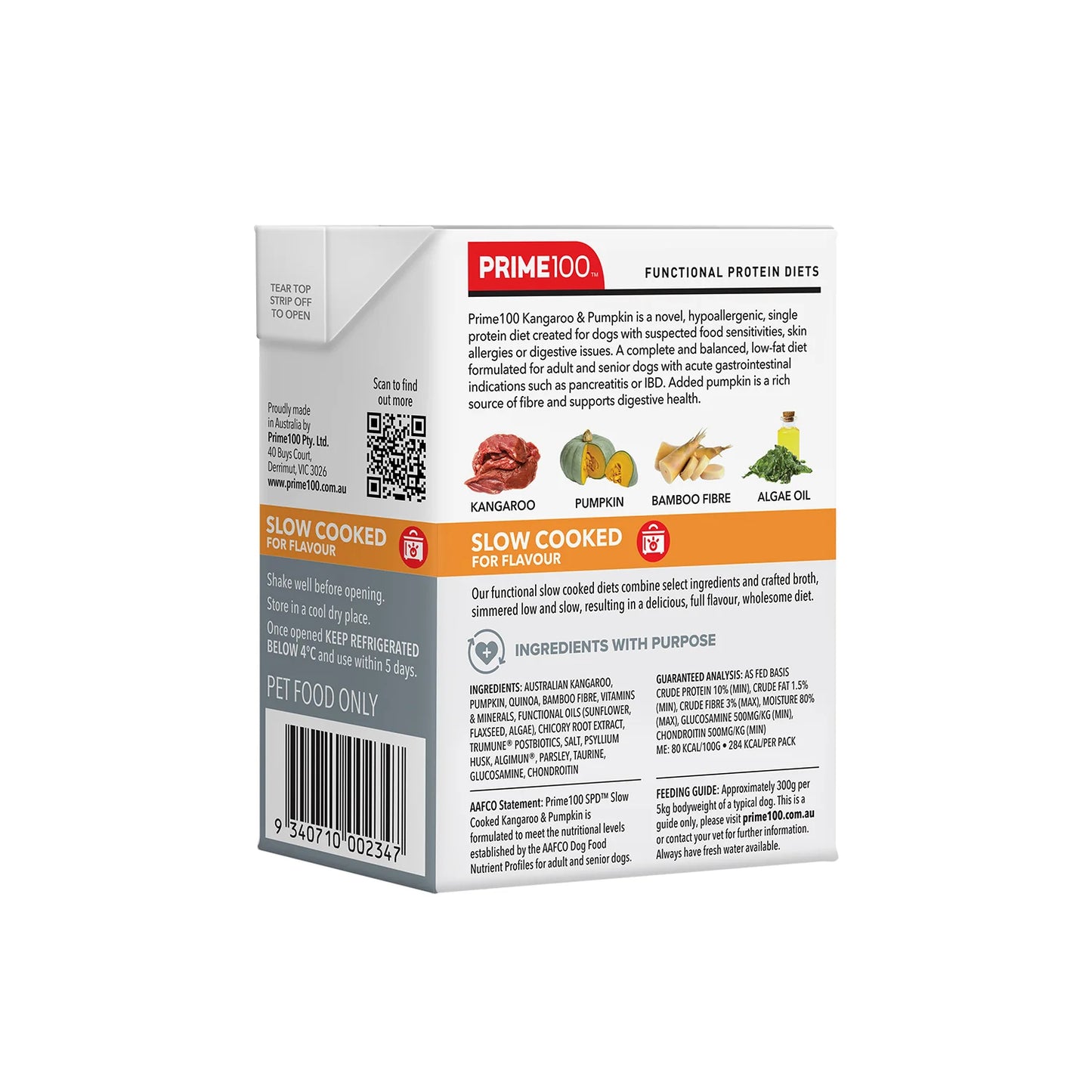 Prime100 SPT Slow Cooked Kangaroo & Pumpkin 354g