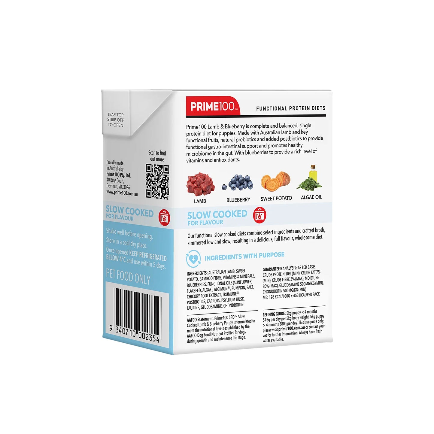 Prime100 SPT Slow Cooked Lamb & Blueberry Puppy 354g