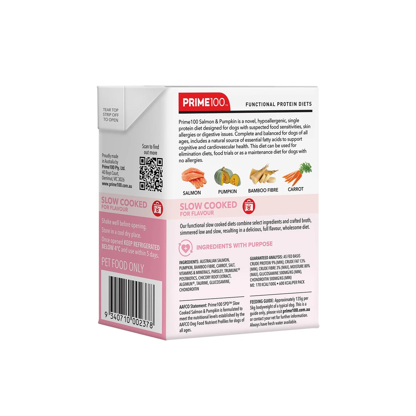 Prime100 SPT Slow Cooked Salmon & Pumpkin 354g