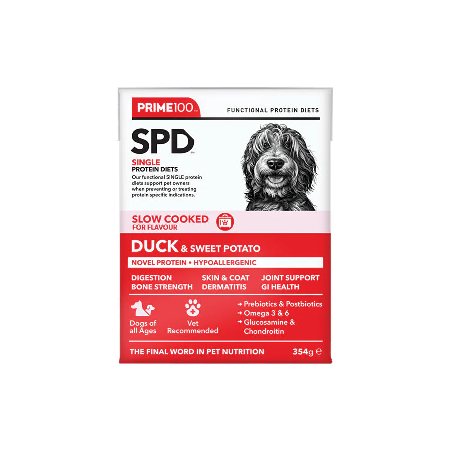 Prime100 SPT Slow Cooked Duck & Sweet Potato 354g 12PK (OM12)