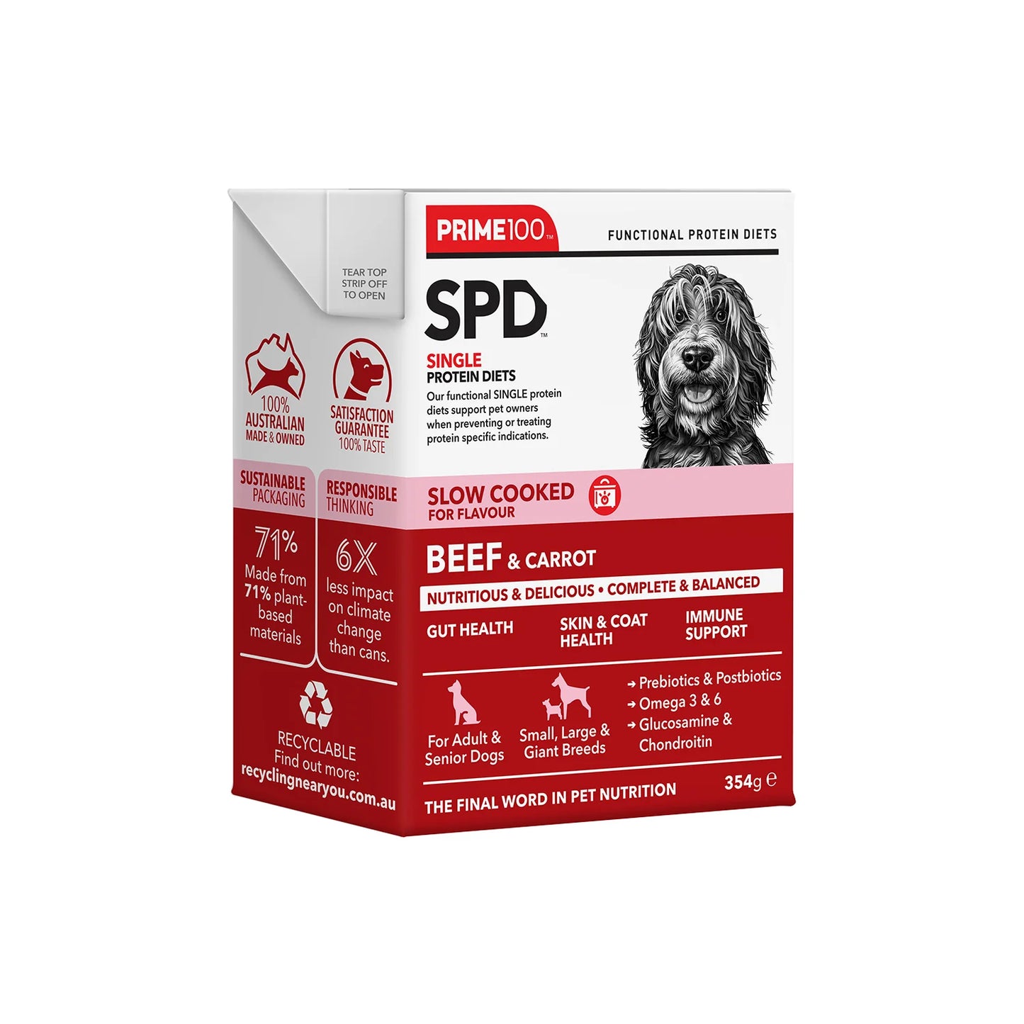 Prime100 SPT Slow Cooked Beef & Carrot 354g 12PK