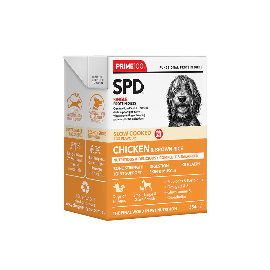 Prime100 SPT Slow Cooked Chicken & Brown Rice 354g