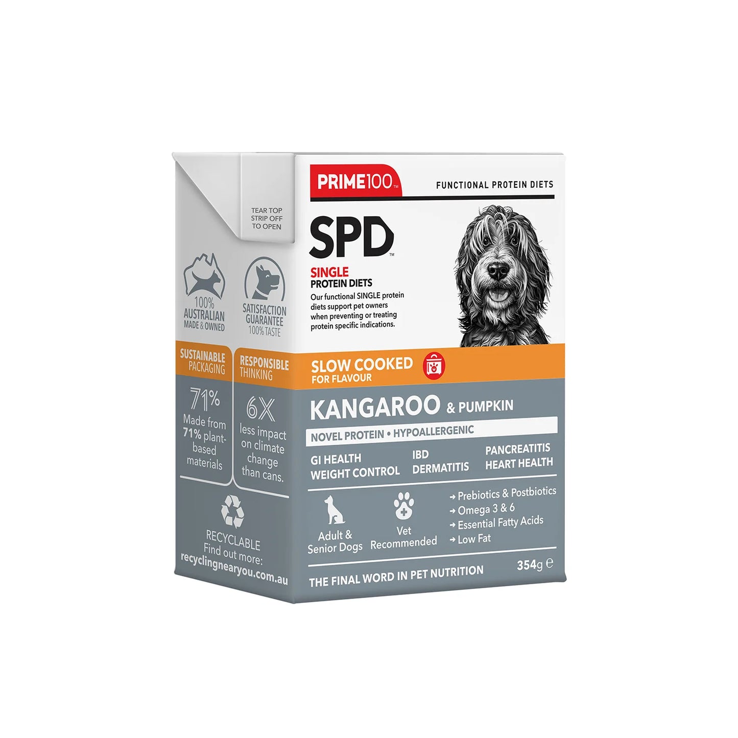 Prime100 SPT Slow Cooked Kangaroo & Pumpkin 354g