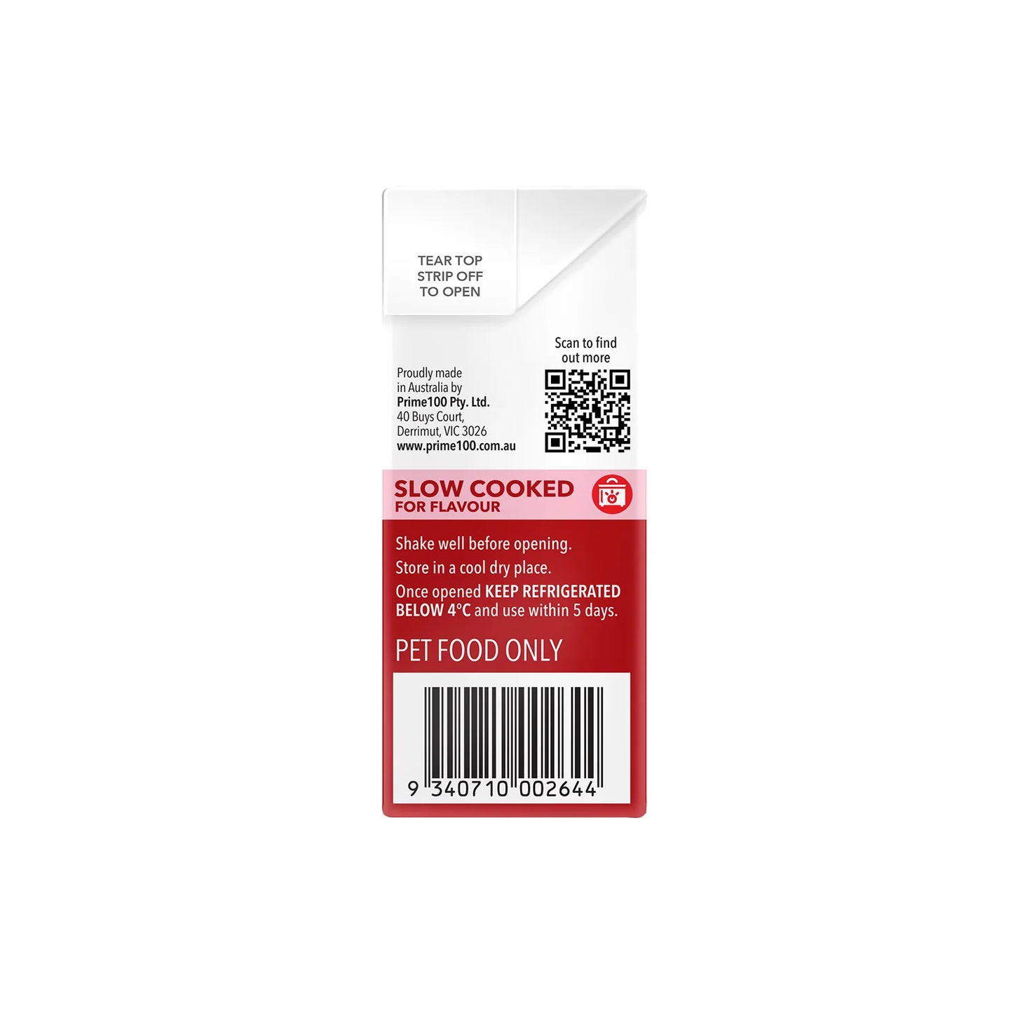 Prime100 SPT Slow Cooked Beef & Carrot 354g 12PK