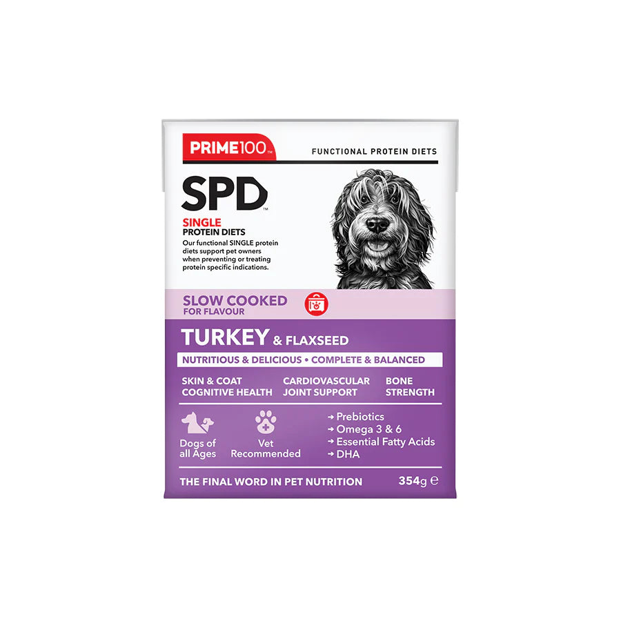 Prime100 SPT Slow Cooked Turkey & Flaxseed 354g