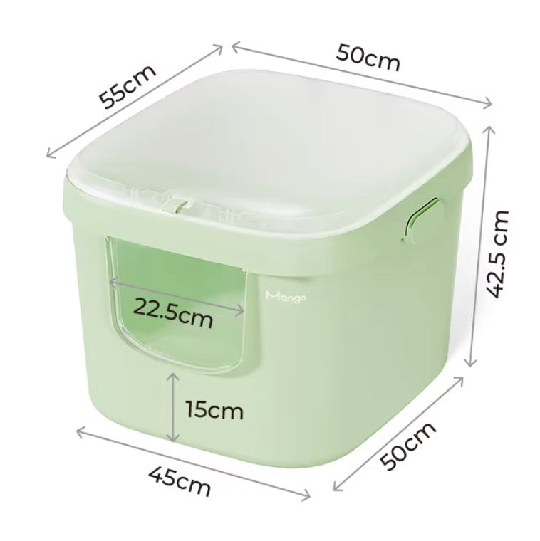 Mango Oversized Cat Litter Box with Fully Enclosed and Detachable Cover - M