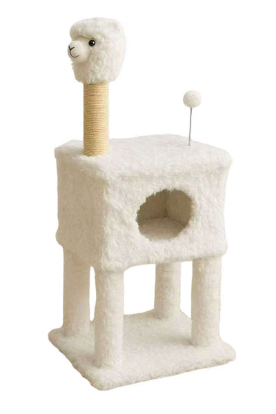 Alpaca Cat Tree Tower–Fluffy Oz Design Cat Scratching Post & Condo for Kittens & Indoor Cats