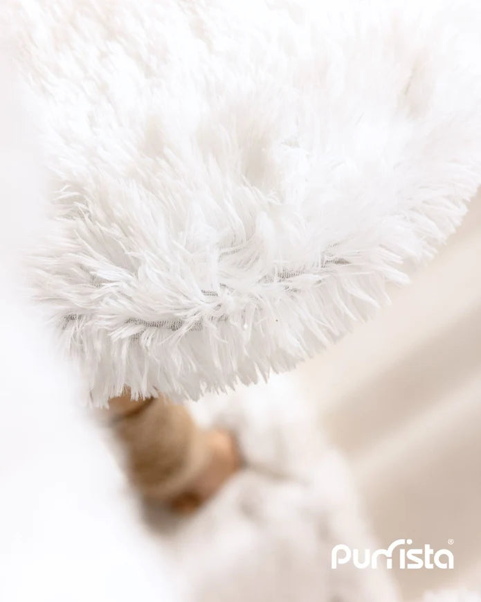 Purrista Natural Wood Hammock Cat Tree 92cm – White