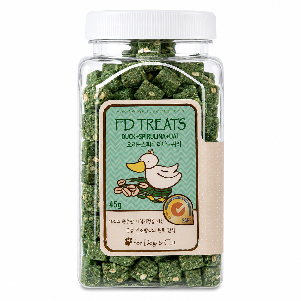 FD Treats Freeze Dried Pet Treats - Duck & Spirulina & Oat 45g
