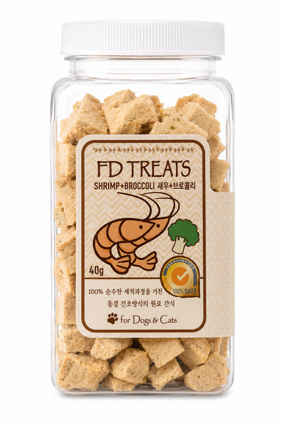 FD Treats Freeze Dried Pet Treats - Shrimp & Broccoli 40g