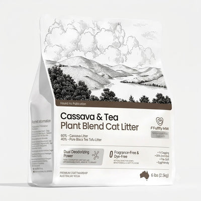FluffyMW Cassava & Black Tea Tofu Blend Cat Litter 2.5kg