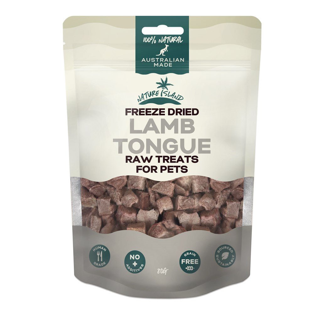 Freeze Dried Lamb Tongue Raw treats 80g for Pets - Chokyo Pet