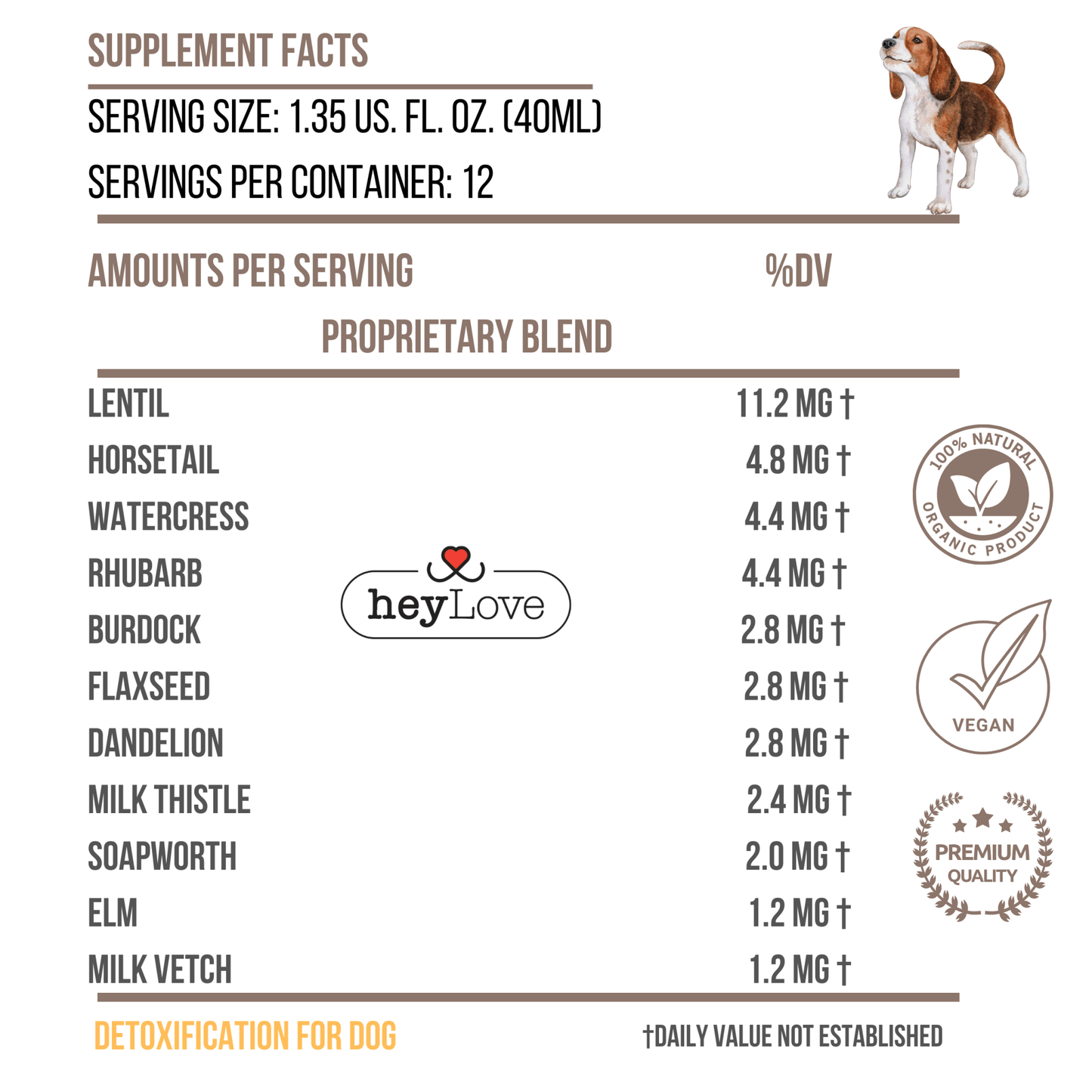 heyLove Herbal Dog Detox 480ml