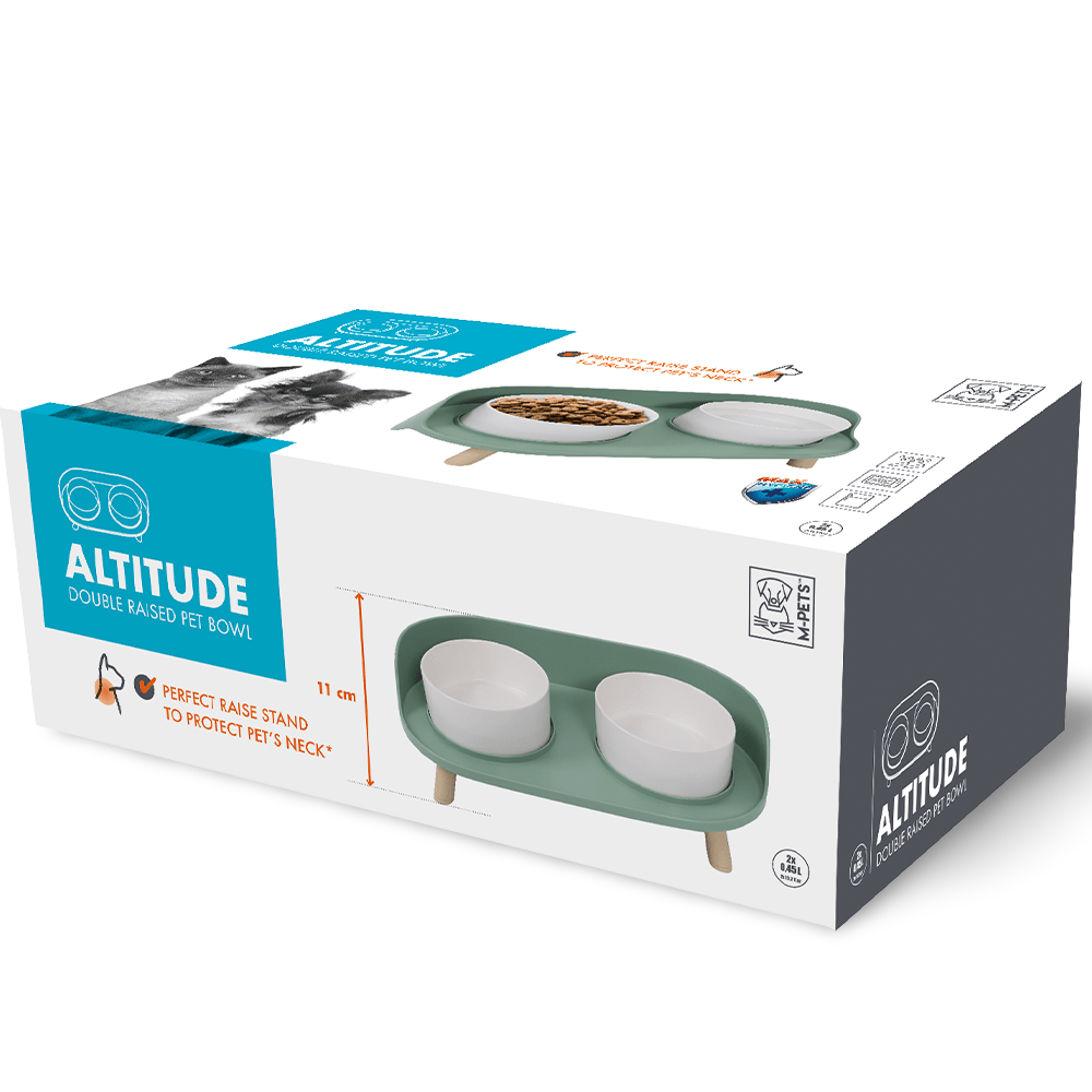 M-Pets Altitude Double Raised Pet Bowl