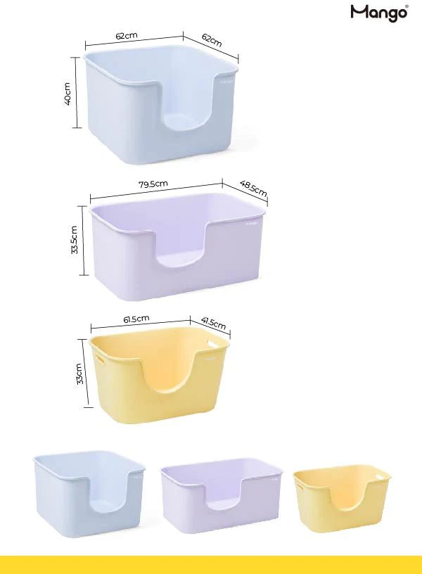 MANGO Extra Size High Edge Ultra-light Weight Cat Litter Box For Large Cat - Chokyo Pet