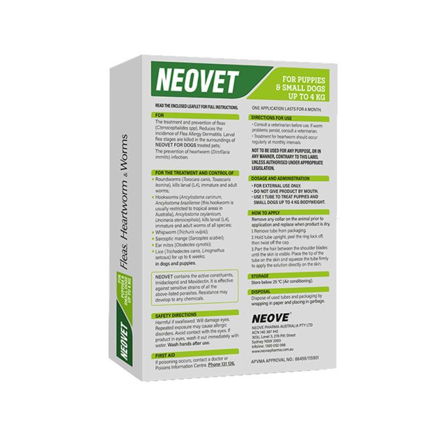 NEOVET for Puppies & Small Dogs (Up to 4kg)