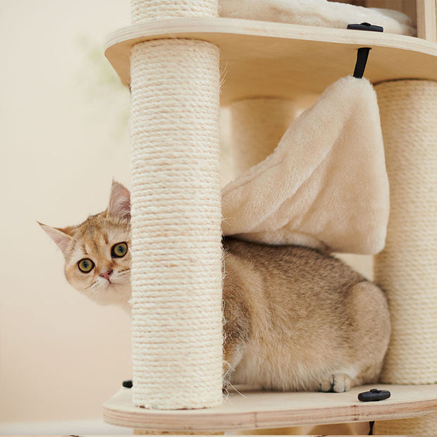 Petsbelle Halfair Solid Wood Cat Tree - ChokyoPetStore