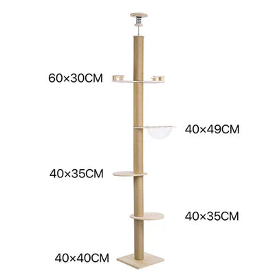 SupermarCat Floor to Ceiling Climbing Cat Tree - Premium SCAT02