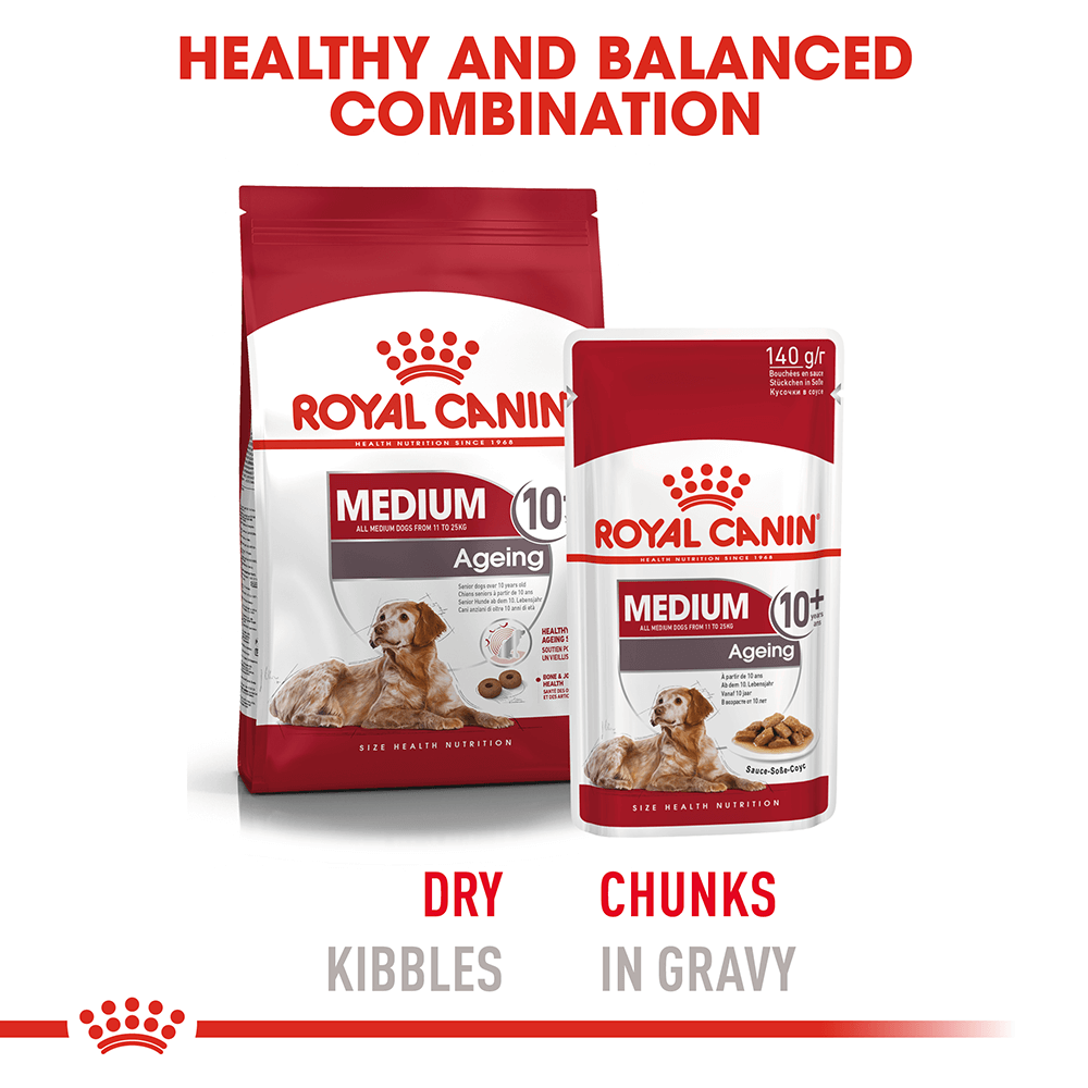 Royal Canin Medium Ageing 10 Plus Senior Wet Dog Food Pouches