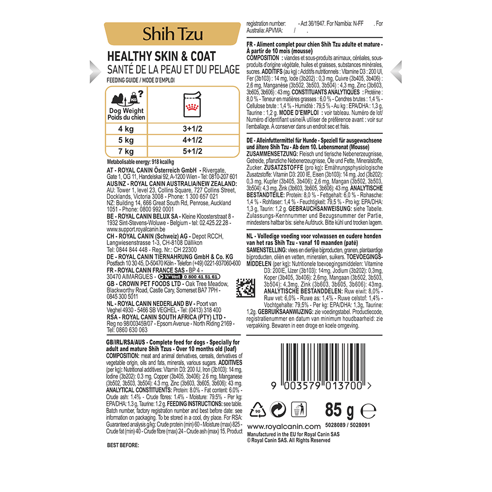 Royal Canin Shih Tzu Adult Loaf Wet Dog Food Pouches