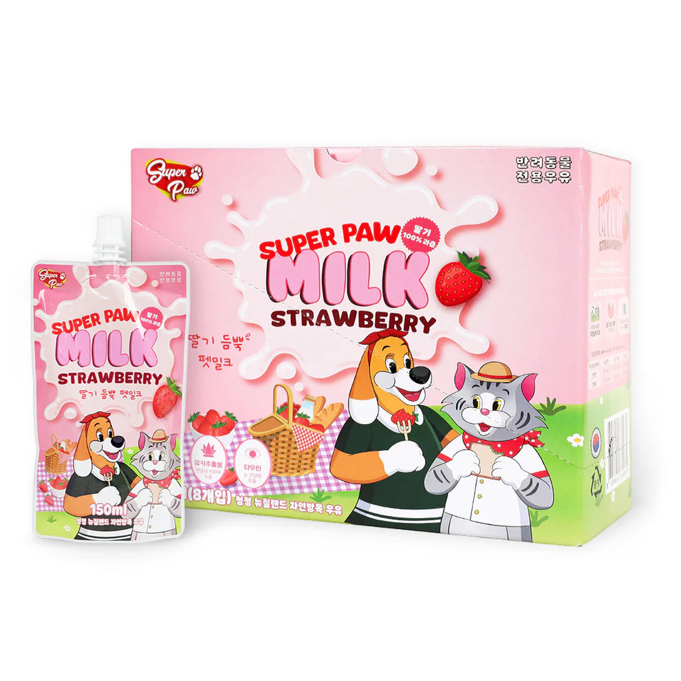 SUPER PAW Dog & Cat Strawberry Milk 150ml