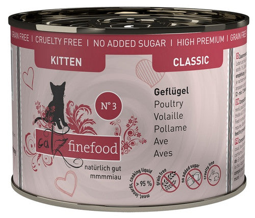 Catz Finefood Kitten Cat Food N°03 Poultry 200g x 6