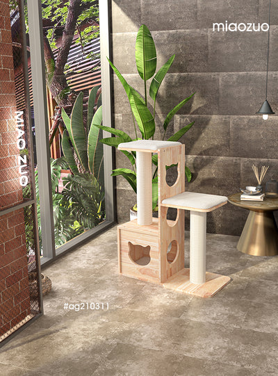 HONEYPOT CAT® MiaoZuo Premium Solid Wood Cat Tree 105CM #AG210311. Arrive within 3 weeks