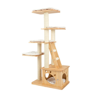 HONEYPOT CAT Solid Wood 5-Level Cat Tree - 180172 (146cm). Arrive within 3 weeks