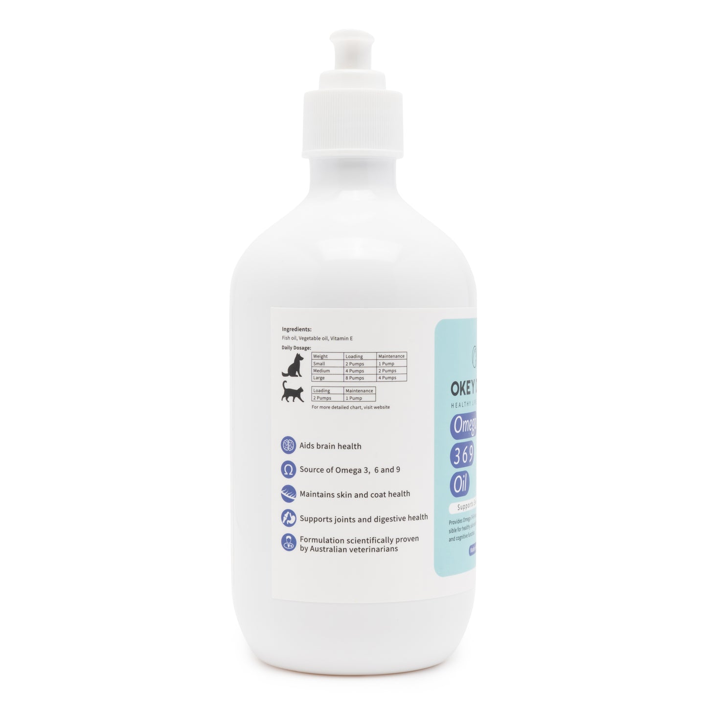 OKEY DOGGY Omega 3,6,9 Oil For Cats & Dogs 500ml