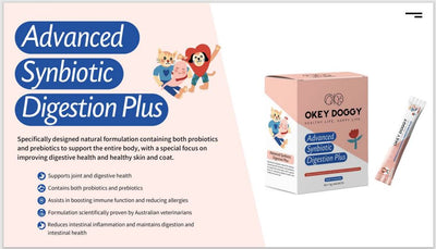 OKEY DOGGY Advanced Synbiotic Digestion Plus For Cats & Dogs 30x3g SACHETS EXPIRY10/2024