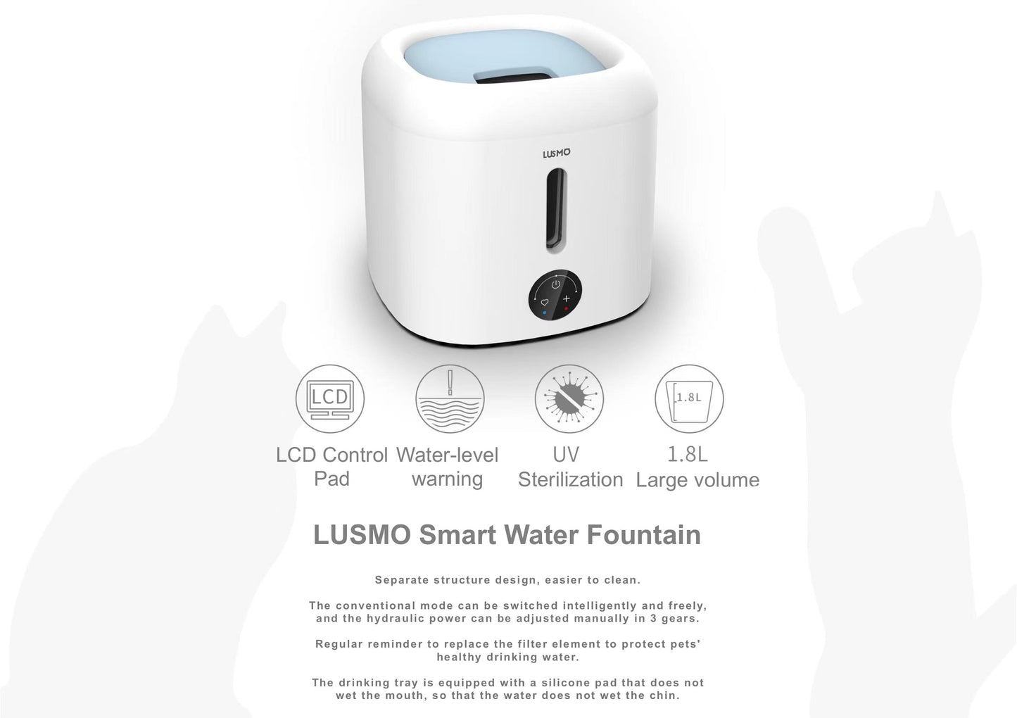 Pet water fountain with ultraviolet sterilization and circulated active oxygen