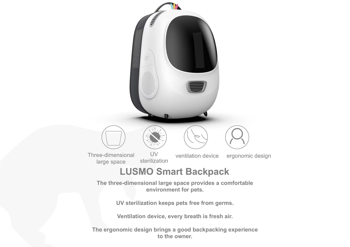 Pet bag with UV-proof case and internal
