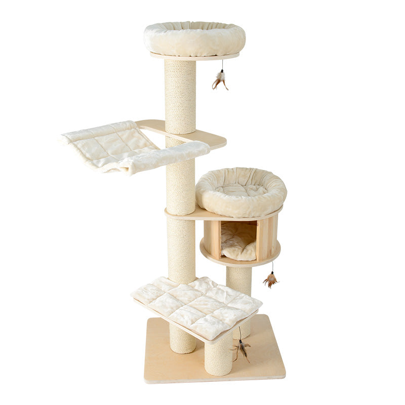 HONEYPOTCAT Solid Wood 4-Layer Solid Wood Cat Tree best quality Arrive in 3 months.