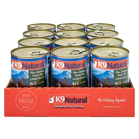 K9 Natural Lamb Feast Canned Dog Food 370g x 12 Cans - Bundi Pet Supplies