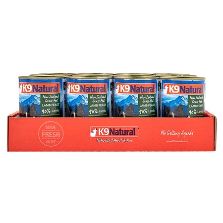 K9 Natural Lamb Feast Canned Dog Food 370g x 12 Cans - Bundi Pet Supplies