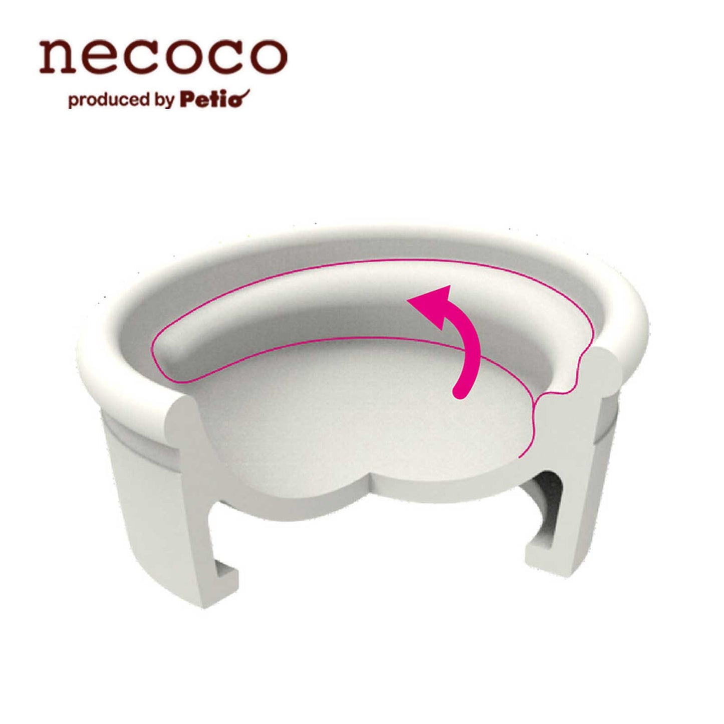 Petio Necoco Wood Grain Ceramic Cat Inclined Feeding Bowl - Wet Food