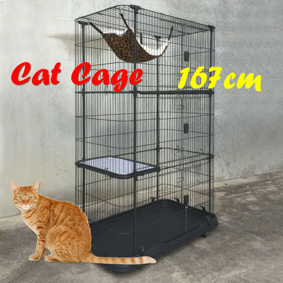 4 Level Storey Boltless Alloy Metal Cat Cage Hamster Enclosure 167x111x61cm - ChokyoPetStore