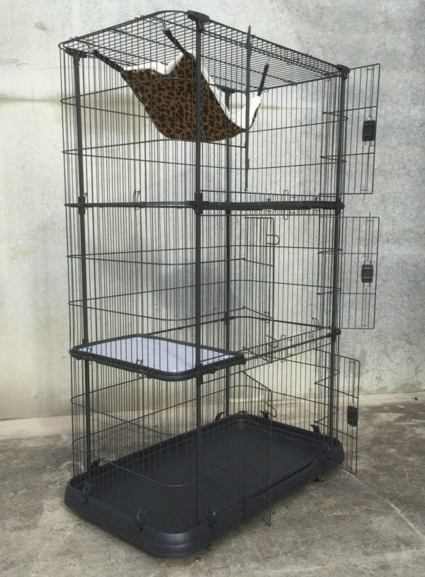 4 Level Storey Boltless Alloy Metal Cat Cage Hamster Enclosure 167x111x61cm
