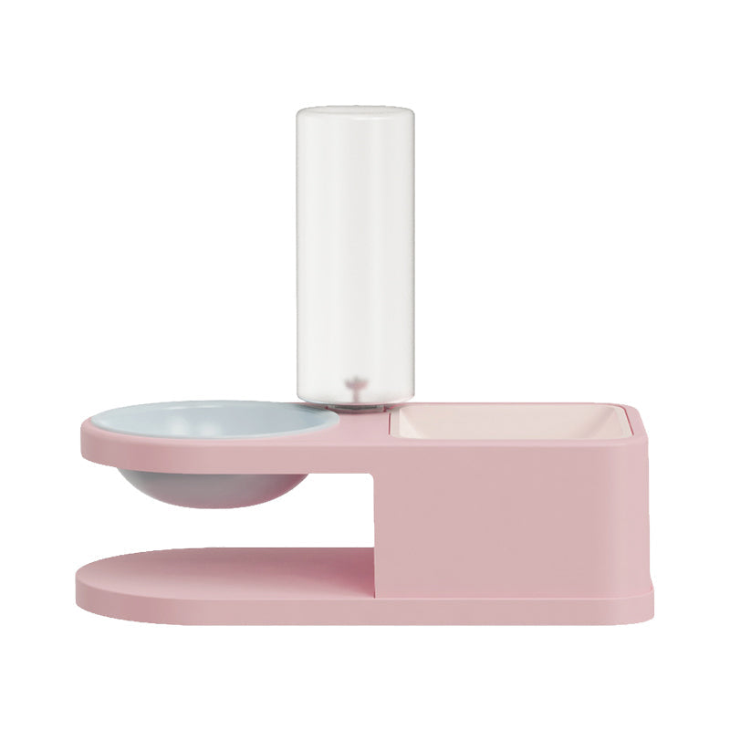 Pakeway "Square mat Round" Pet Food Drinking Bowl-Pink