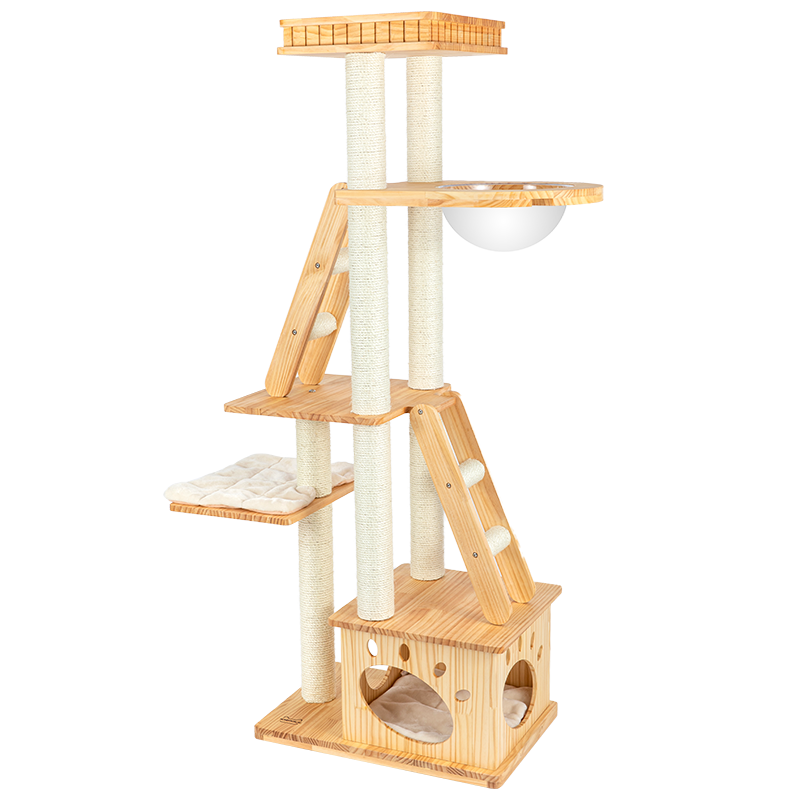 HONEYPOT CAT Solid Wood 5-Level Cat Tree - 180172pro (176cm) Arrive within 3 months