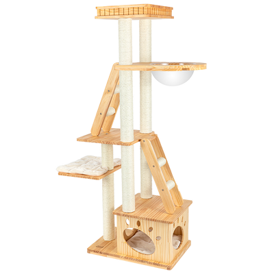 HONEYPOT CAT Solid Wood 5-Level Cat Tree - 180172pro (176cm) Arrive within 3 months