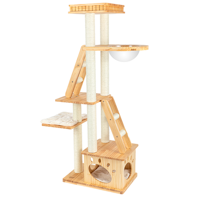 HONEYPOT CAT Solid Wood 5-Level Cat Tree - 180172pro (176cm).Arrive within 3 weeks