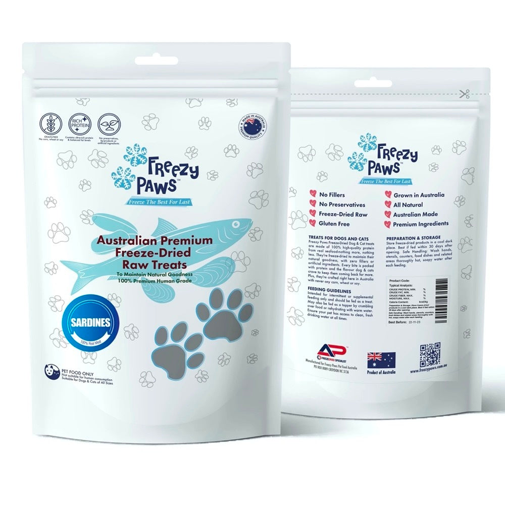 Freezy Paws Premium Human Grade Whole Sardine 80g