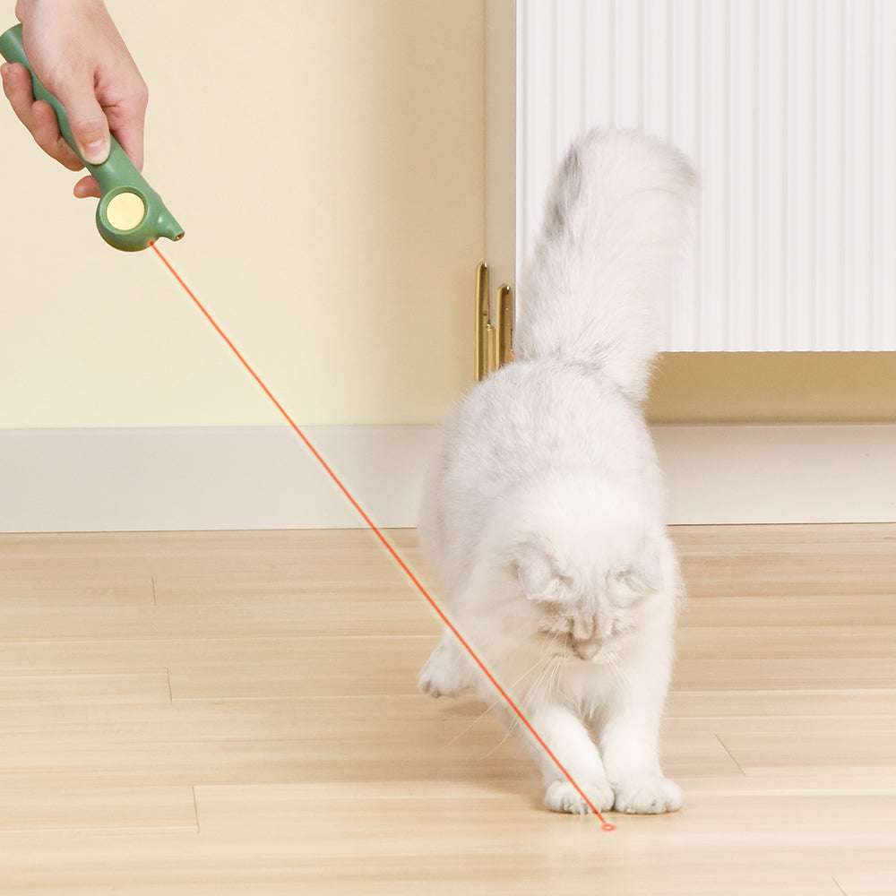 Petpure Pakeway Lucky Cat Teaser with retractable wand and Led lamp retractable wand - Pink