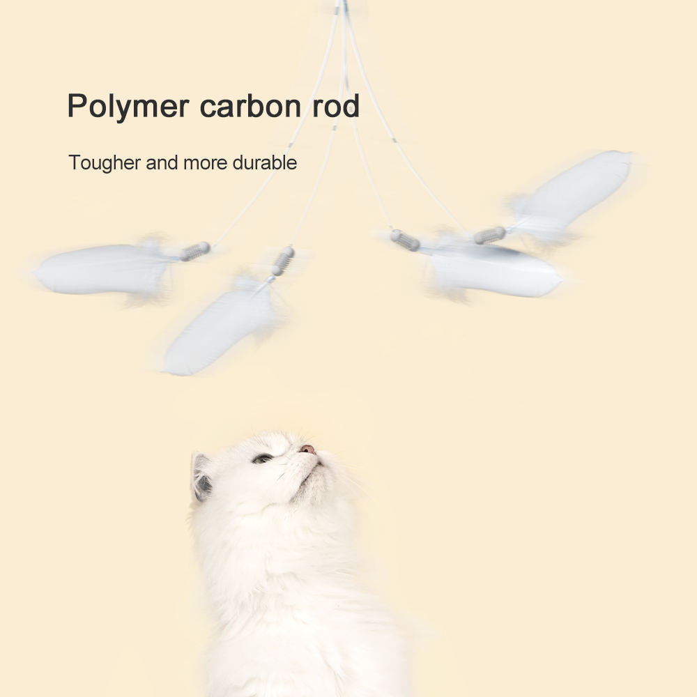 Petpure Pakeway Lucky Cat Teaser with retractable wand and Led lamp retractable wand - Pink