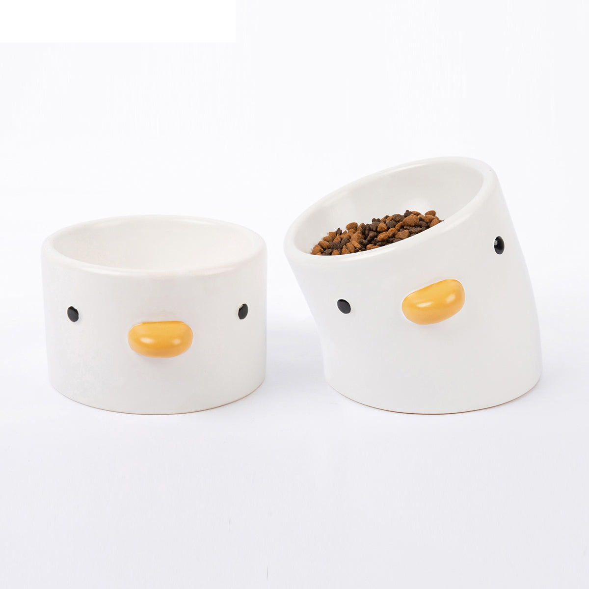 Ceramic Elevated Chick Cat Bowl, 12 Degree Angle